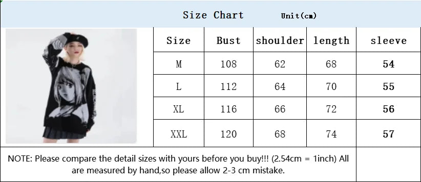 Y2K Women Hip Hop Streetwear Harajuku Sweater Vintage Japanese Style Anime Girl Knitted Soft Pullover Sweaters Female Clothes