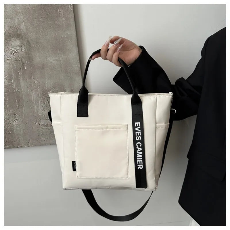 Homefish 2024 New Casual Tote Large Capacity ShoulderBag Nylon Waterproof Handbag Simple Fashion Messenger Bags for Schoolgirl