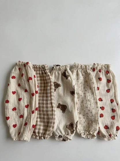 Organic Cotton Baby Pants Newborn Toddlers Autumn Spring Summer Winter Cute Print Soft Muslin Clothes Pants Pantalons Capris