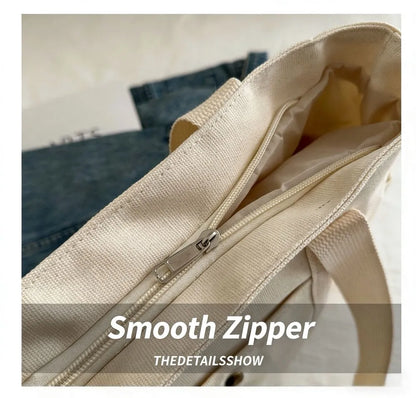 Homefish Capacity Canvas Tote Bags for Work Commuting Carrying Bag College Style Student Outfit Book Shoulder Bag Shopping Bag