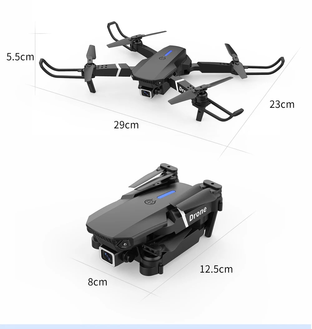 2026 RC Foldable Quadcopter Dron Helicopter Toys Gift E88 Pro WIFI FPV Drone Wide Angle Mini Drone with Height Hold
