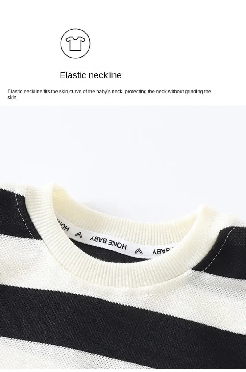 Summer Children Sets Boys Girls Short-sleeved Striped T-shirt +Shorts Set Babies Fashion Round Neck Tracksuits Kids Suits