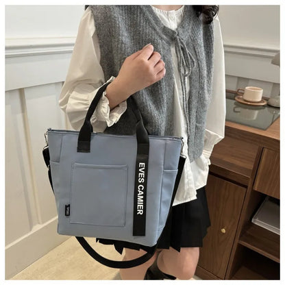 Homefish 2024 New Casual Tote Large Capacity ShoulderBag Nylon Waterproof Handbag Simple Fashion Messenger Bags for Schoolgirl