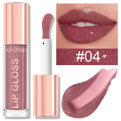 Glitter Lip Gloss Lipstick, Lip Tint Moisturizing Hydrating Long Lasting  Non-Stick Cup Waterproof Nude Lip Plumper High Pigment