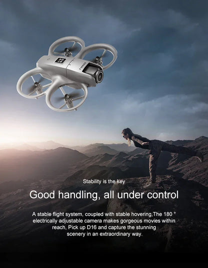 D16 Mini Drone 8K HD Dual Camera Profesional 180° Electric Adjustable GPS Positioning Obstacle avoidance Bushless UAV 2026 New