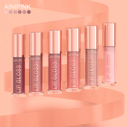 Glitter Lip Gloss Lipstick, Lip Tint Moisturizing Hydrating Long Lasting  Non-Stick Cup Waterproof Nude Lip Plumper High Pigment