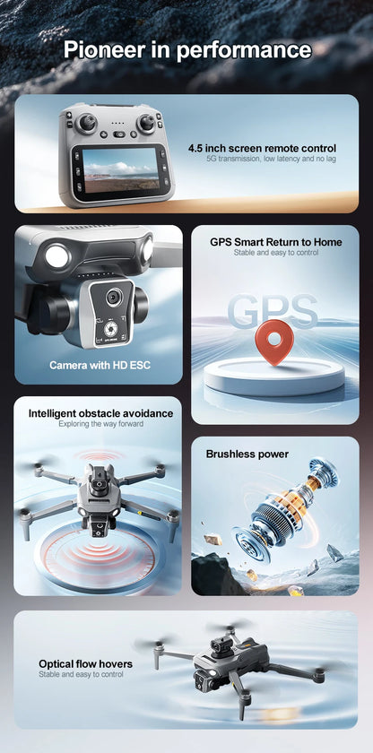 New K19 MAX GPS Drone Professional 8K Camera Aerial FPV Brush Avoiding Obstacle with Large Screen Remote Control Folding Drone