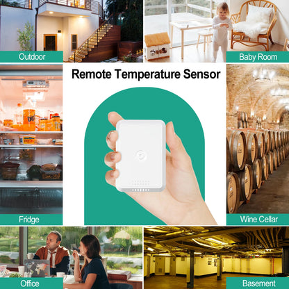 Smart Wireless  Digital Thermometer- Indoor/Outdoor Temp Monitor with Min/Max Records 100m Range Wall Mountable for  Home Office