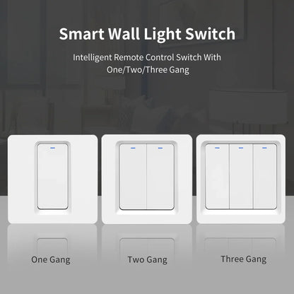 Smart Home  Homekit Smart WiFi Push Button Wall Switches 1/2/3Gang LED Room Lights for iphones Works with Siri Voice