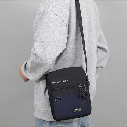 Durable Men's Crossbody Bag, Water Resistant Nylon Shoulder Purse with Multi-pocket Design for Daily Commute & Travel