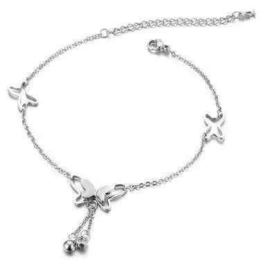 New Personalized Butterfly Pendant Anklet Summer Beach Leg Chain Handcrafted Anklet Gold And Silver Headwear Wholesale And Retai