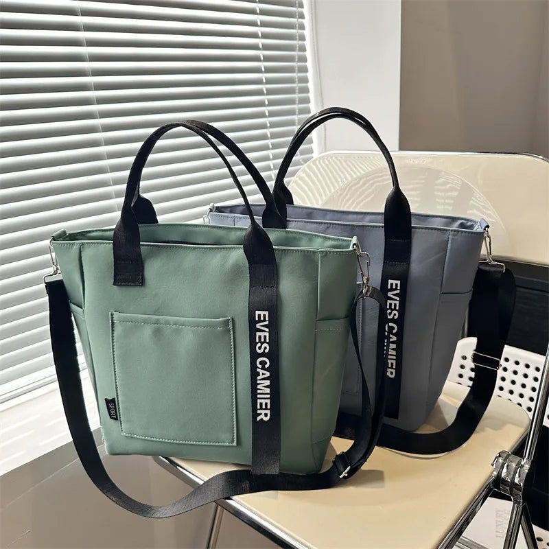 Homefish 2024 New Casual Tote Large Capacity ShoulderBag Nylon Waterproof Handbag Simple Fashion Messenger Bags for Schoolgirl