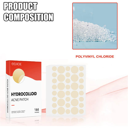 144pcs Face Acne Patch Invisible Skin Care Pimple Acne Patches Anti-inflammatory Healing Absorbing Spot Sticker Covering Acne