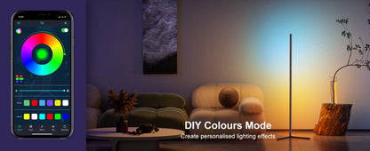 Smart Led Living Room Floor Lamp Rgb Corner Floor Lamp Music Synchronization Application Program Control Suit for Living Room